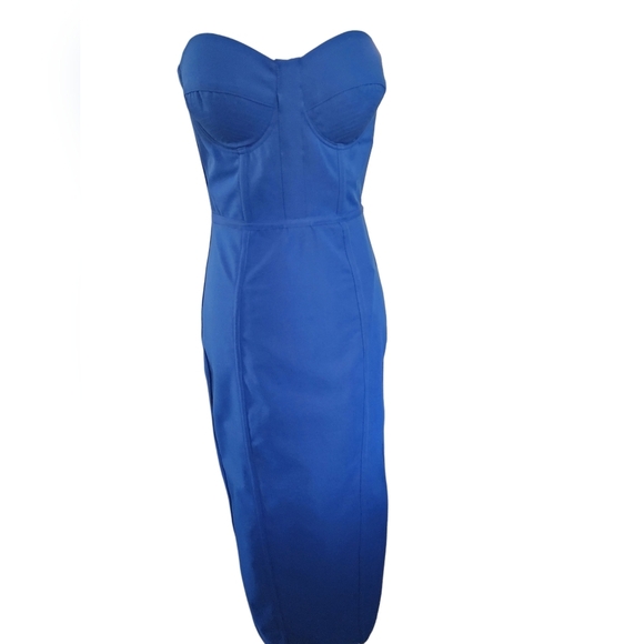 NWT Designer Elle Zeitoune Bustier Pencil Dress Colbaly Royal Blue Sz6 Medium - Picture 8 of 14